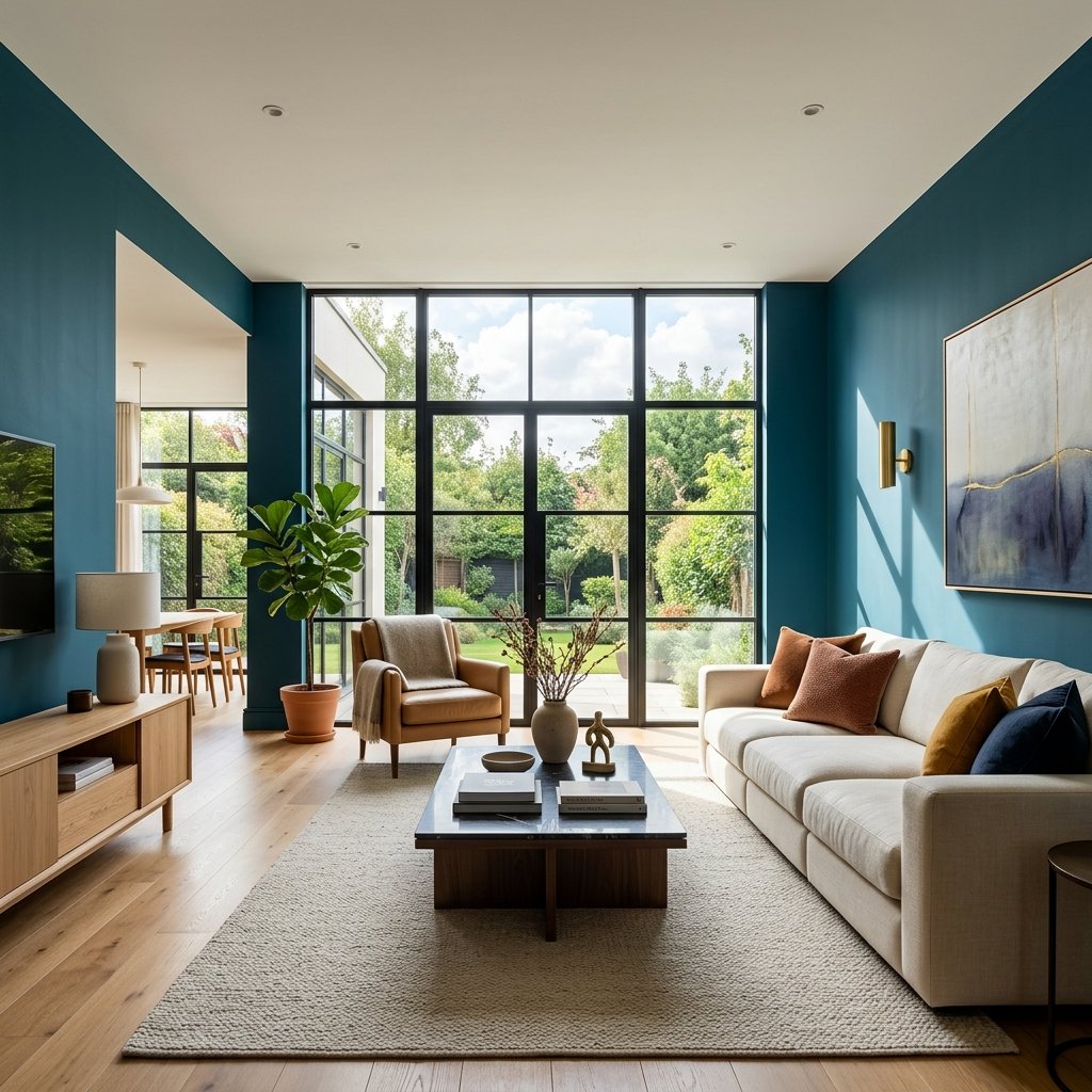 Beautifully painted modern living room with premium Ellwen Paints