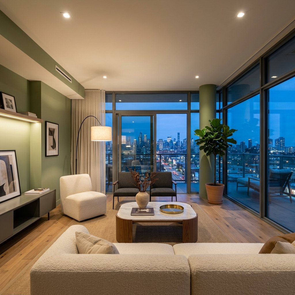 Luxury residential apartment interiors painted by Ellwen